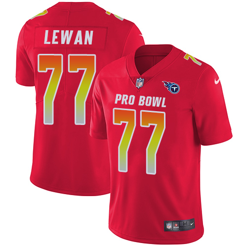 Nike Titans #77 Taylor Lewan Red Men's Stitched NFL Limited AFC 2018 Pro Bowl Jersey